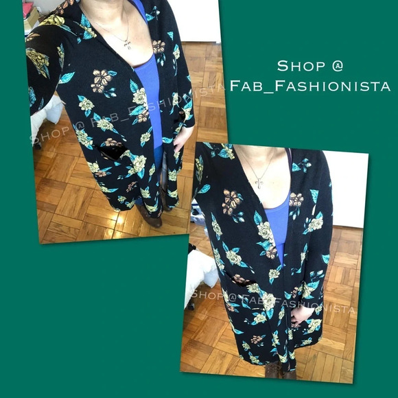 Lularoe Sarah Floral Cardigan Sweater size Small - Picture 12 of 17